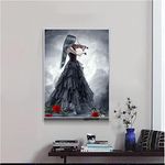 5D Diamond Painting Violin Woman, DIY Diamond Art Kit for Kids/Adults,Rhinestone Diamond Embroidery Canvas Paintings Cross Stitch Arts Kits for Home Wall Art Decor Square Drill 70x90cm(28x36in)