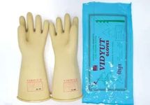 FreeFall Safety | Vidyut 33000 KVA Safety Electrical Insulated Latex Rubber Seamless Gloves 14 inch Insulated Hand Rubber | 33Kv Electrical Shock proof gloves | Hand Gloves for Electricals 1pair