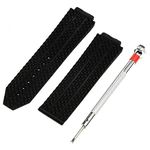 SMELEYOU Silicone Rubber Watchband Waterproof Strap Replacement Black Silicone Rubber Watch Band Strap Compatible with Hublot Screwdriver.