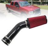 RULLINE 4" Air Intake System Air Intake Pipe with Oiled Filter Compatible with Ford F250 F350 F450 7.3L Powerstroke Diesel 1999.5-2003 Red