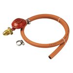 HAMILTON GAS PRODUCTS Screw in POL Propane Gas Hose & Regulator Kit - 1m of 8mm Hose & Clips | Compatible with Red Calor & Flogas Propane Cylinders | For Garden BBQ, Patio Heater, Grill or Stove