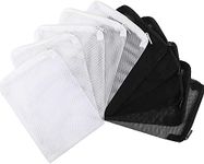 PREMIER PLANTS 10Pcs Zipper Nylon Mesh Filter Media Bag for Aquarium Garden Pond (White and Black, 15x20CM)