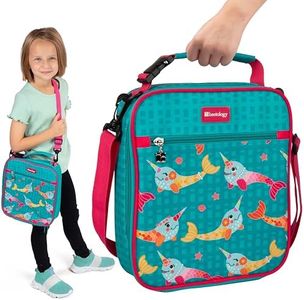 Bentology Kids Insulated Lunch Bag | Clip & Go to Backpacks or Adjustable Crossbody Strap | Keeps Food Hot or Cold for Hours | Lunchbox Tote Hands-Free Carry with Waterproof Lining | Back to School