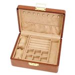 2 Layer Solid Wooden Jewelry Box with Lock and Key for Women Men Vintage Velvet Wood Jewelry Organizer Storage for Earrings Rings Necklaces Bracelet Watch Mother’s Day Gift