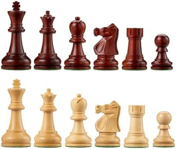 Bobby Fischer Ultimate Redwood & Boxwood Staunton Chess Set with 3.75 in. King – Weighted Wooden Chess Pieces Only, Luxury Chess Set, and Premium Tournament Chess Set for Adults