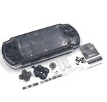 Full Shell Housing Case Cover with Buttons Kit Set for Sony PSP3000 PSP 3000 3001 3002 3003 3004 Series Replacement - Clear Black