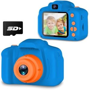Seckton Upgrade Kids Selfie Camera, Christmas Birthday Gifts for Boys Age 3-9, HD Digital Video Cameras for Toddler, Portable Toy for 3 4 5 6 7 8 Year Old Boy with 32GB SD Card-Navy Blue