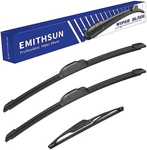 EMITHSUN® Windshield Wiper Blades Replacement for Toyota Prius 2004-2009,That Meet OEM Quality Front Wipers Blade Set for My Car- 26"+18"+16"(Set of 3)