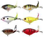 Aneew 6X Topwater Pencil Whopper Popper 75mm Bass Fishing Lures Bluegills Spinnerbaits Rotating Tail Baits