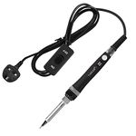 Tabiger Soldering Iron, Adjustable Temperature 60W Soldering Iron Gun with ON/Off Switch Portable Electric Welding Iron Pen, UK Plug, 200-450℃, Power Indicator Light, 1.6m Cable