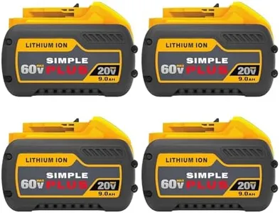 Simple Plus+ 4 Packs Replace for DeWalt DCB606 DCB609 20V/60V MAX 9.0Ah Battery Compatible with DeWalt 20V/60V Power Tools Compatible with DeWalt 20-60v Battery