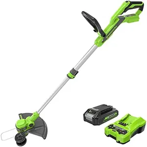 Greenworks 24V 12" Cordless String Trimmer/Edger (Gen 2), 2.0Ah Battery and Charger Included