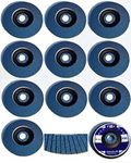 Stainless Steel Serrated Washers Diameter 125 mm x 22.23 mm Grain 80 Sanding Discs Stainless Steel Blue Pack of 10