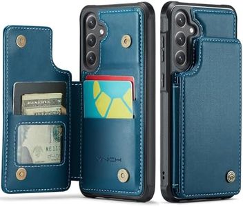 Vinich for Samsung Galaxy S26 Wallet Case with Card Holder, RFID Blocking Credit Slots Kickstand Shockproof Phone Cover for Women Men, Blue