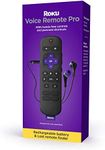 Roku Voice Remote Pro | Rechargeable Voice Remote with TV Controls, Lost Remote Finder, Private Listening, Hands-Free Voice Controls & Personal Shortcut Buttons for Roku Players Roku TV, & Roku Audio