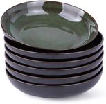 LERATIO Large Pasta Bowls,38oz Ceramic Pasta Bowls,9.0" Reactive Glaze Pasta Bowl Set of 4,Microwave & Dishwasher,Oven Safe,Wide Serving Bowls for Salad,Pasta,Fruit,Scratch Resistant-Green