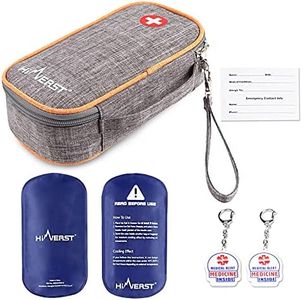 Insulin Travel Cooler Bag, with 2 Ice Packs (2022 Larger Design) Insulated Diabetic Organizer Medicine Case (X-Large)