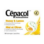 Cepacol Sensations Honey and Lemon, Sore Throat lozenges 36 count