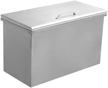 Upgraded Drop in Ice Chest, 28''L x 14''W x 17''H Stainless Steel Ice Cooler, Commercial Ice Bin with Cover, 87.4QT Outdoor Kitchen Ice Bar, Drain-Pipe and Drain Plug Included, for Cold Wine Beer