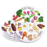 Viynran Portion Control Plate for Balanced Eating - Healthy Nutrition Plate for Adults and Teens - Melamine Dividers, Weight Loss, Diabetes Plate (4 Pack), 30510PCPO03