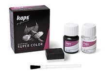 Dye With Primer For Natural And Synthetic Leather Shoes, Kaps Super Color And Preparer, 70 Colours, 118 - Black, 25ml - 0.85 fl. Oz.