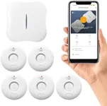 fansitc WiFi Water Leak Detector for Home 5pack, 120dB Adjustable Alarm, Smart Water Sensor Alarm, Wireless Water Leak Alert with App Notification, 5 Sensors & 1 Gateway for Bathroom,Laundry,Kitchen