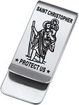 FaithHeart Personalized Customized Saint Christopher Jewelry for Men Money Clip Christian Protective Accessories