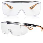 PAERDE Safety Glasses over Glasses Anti Fog Protective Goggles,Clear Safety Goggles,Protective Eye Goggles