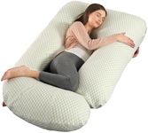 BATTOP Pregnancy Pillows for Sleeping- Full Body Maternity Pillow with Cooling Breathable Cover, U-Shaped Pregnancy Pillow for Side Sleepers - Support for Back,HIPS,Legs,Belly (Mint Green)