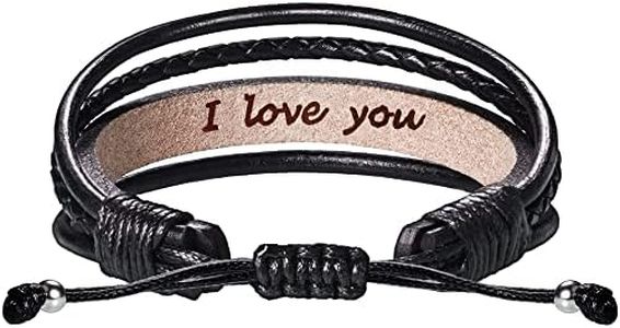 Btysun I Love You Gifts for Him Leather Bracelets for Men Inspirational Birthday Gifts for Women Braided Wrap Bracelet for Boyfriend Girlfriend Husband Dad Birthday Anniversary Christmas Jewelry