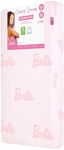 Evolur Barbie Chasing Dreams GREENGUARD Gold & BSA Certified Crib and Toddler Mattress, Dual-Sided Infant & Toddler Support Water-Resistant & Flame-Retardant - Pink