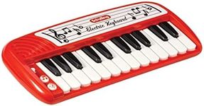 Schylling 24 Keys Electric Keyboard with 14 Classic Tunes and 3 Instrument Tones, Red