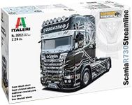 Italeri 3952S - 1:24 Scania R730 Streamline Show Truck, Model Making, Kit, Stand Model Making, Crafts, Hobby, Gluing, Plastic Kit, Detailed, Unisex Adults, Black