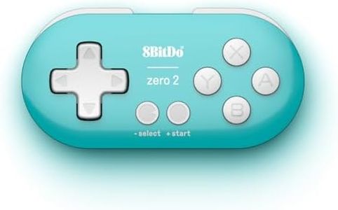 8Bitdo Zero 2 Bluetooth Gamepad Keychain Sized Mini Controller for Switch, Windows, Android, macOS & Raspberry Pi(Turquoise Edition)