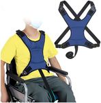 Wheelchair Seat Belt Restraints Safety for Elderly Wheelchair Harness Adult Seatbelt Medical Hospital Straps Vest Soft Chest Lap Buddy Chairs Seniors Disable Patients Prevent Sliding (Blue)