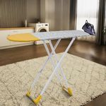 Amazon Brand - Solimo Wooden Ironing Board/Table with Iron Holder, Foldable & Adjustable| Ergonomic Wobble-Free Design | Heavy-Duty Wide Legs for Stability| 116 L x 47 W cm