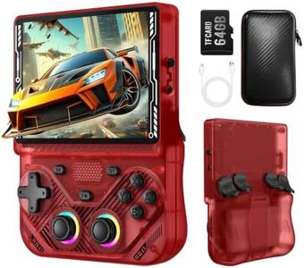 RG43V Pro Retro Handheld Game Console, 4.3 Inch IPS Retro Gaming Console, RK3562 Chip with Dual RGBOX & EE System, 4000mAh Battery, Support HDMI Output, WiFi Online Multiplayer Game Console, Red