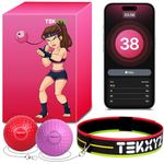 TEKXYZ® Reflex Ball with Counter App & Online Community, 2 Difficulty Levels Boxing Ball with Headband, Perfect for Reaction, Agility, Punching Speed, Fight Skill & Hand Eye Coordination Training