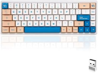 BOYI WK68 Hot Swappable RGB Mechanical Keyboard,Wireless Bluetooth 5.0/2.4G/Wired Type-C Tri-Mode PBT Sublimation Keycaps 65% Gaming Keyboard(Gateron Yellow Switch,Soymilk XDA Keycaps)