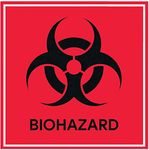 Biohazard Stickers Sign 4" X 4" Waterproof Biohazard Warning Label，Use for Hospitals and Industrial (20/Pack）