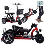 Mobility Scooters for Adults,Foldable Lightweight 3-Wheel Mobility Scooter - Up to 45km Battery Life - Comfortable Seat - Ideal for Elderly & Disabled