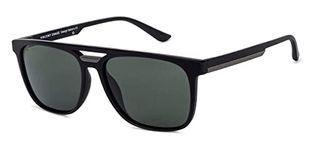 VINCENT CHASE EYEWEAR VC S12644 By Lenskart | Full Rim Wayfarer | Polarized and 100% UV Protected | Men & Women | Large | (Color:-Black/Lens Green)-Pack of 1