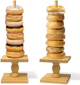 HIYTRANKER 2 Pcs Donut Stand Wooden Square Doughnut Stand Bagel Stand Donut Display Tower for Dessert Table Doughnut Holders for Party Donut Display Stand for Birthday Banquet