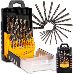 25PCS Brad Point Drill Bit Set, 1-13mm HSS Fully Ground Double Flute Wood Drill Bits for All Types of Wood, with Index Storage Case (0.5mm Step)