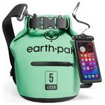 Earth Pak 10L Seafoam Green Waterproof Dry Bag Backpack with Zippered Pocket - Kayak, Paddle Board, Boating