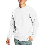 Hanes Men's EcoSmart Fleece Sweatshirt, Cotton-Blend Pullover, Crewneck Sweatshirt for Men (1 or 2 Pack), White 1-Pack, Small