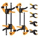 Bar Clamps for Woodworking — TOLESA 4&6inch Mini Quick Grip Clamps Light Duty 200N Load Limit 4''Spring Clamps & 5'' Ratchet Clamps with Powerful Clamping Force Trigger Clamps for Gluing Securing