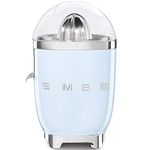 Smeg CJF01PBUK Retro 50's Style Citrus Juicer with Lid, Stainless Steel Reamer and Strainer, Anti-Drip Spout, Pastel Blue