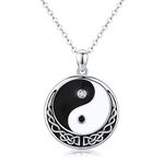 StoryMidir Yin Yang Necklace 925 Sterling Sliver Yin and Yang Necklaces Yin Yang Pendant Jewelry Gifts for Men Women, Sterling Silver, Cubic Zirconia