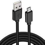 KAHEAUM Micro USB Cable 10ft High Speed Data Transfer Fast Charging Android Phone Charger Cord for Kindle Fire Samsung Galaxy Note 5 4 S6 Edge J7 J7V J5 J3 LG E4 E5 E6 Tablet PS4 Xbox Car-Black